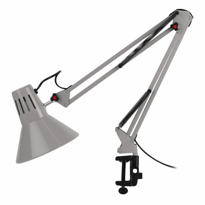 Светильник настольный ЭРА N-121-E27-40W-GY Е27 на струбцине серый
