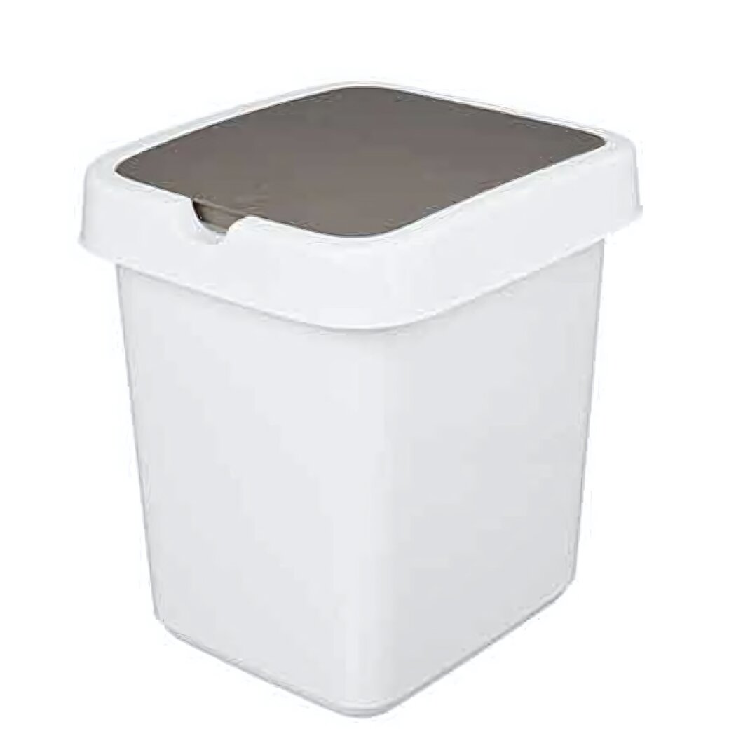 Контейнер для мусора HOMVER Tule 14л бело-серый с крышкой-клапаном