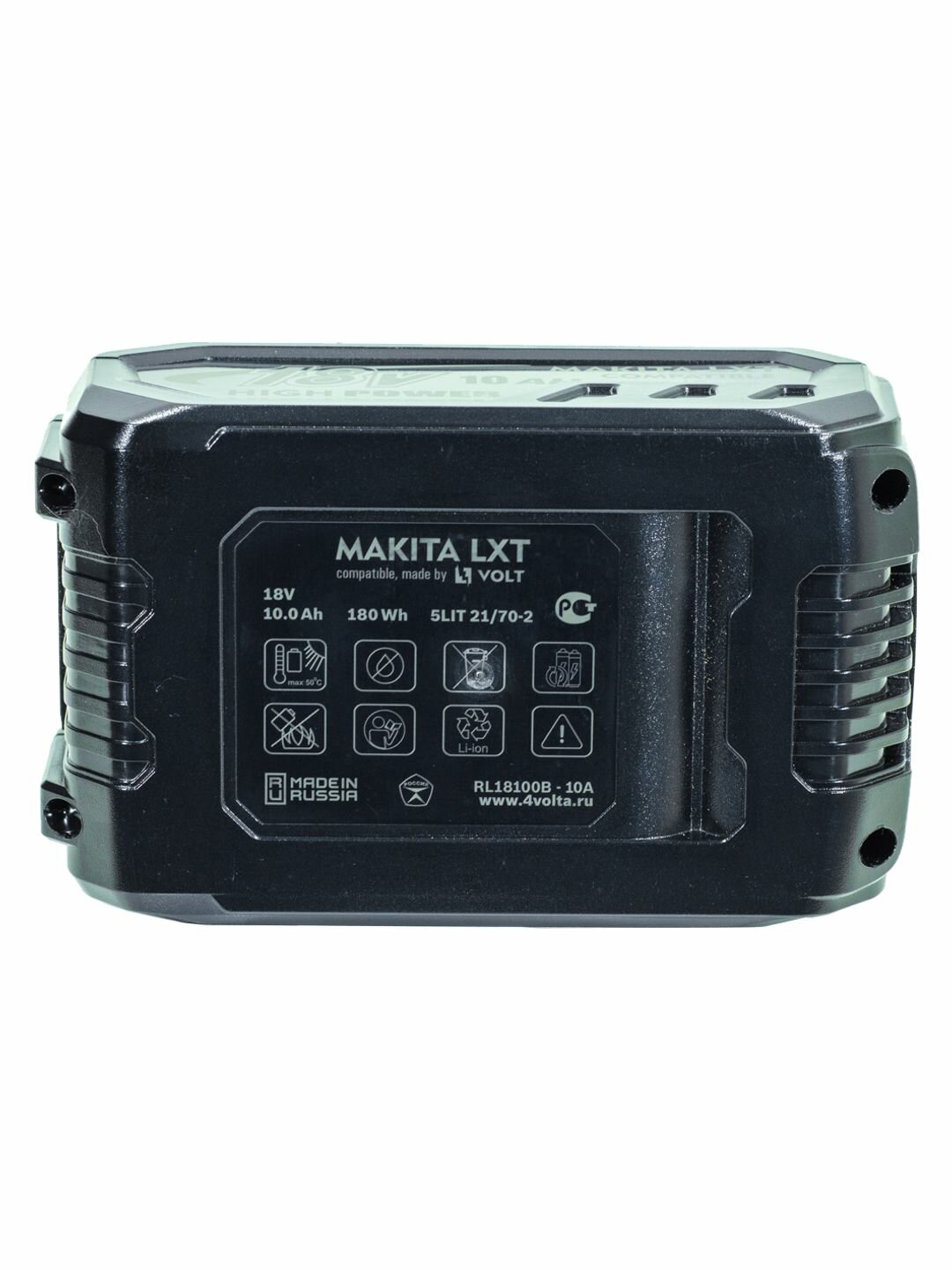 Аккумулятор 10Ач для Makita 18 вольт (Li-ion 21700, 18v, 10Ah, Макита LXT 18в), без эффекта памяти — фото 1