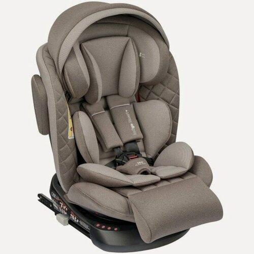 Изображение товара Автокресло Indigo SMART+ ISOFIX капюшон подножка группа 0+1+2+3 0-36 кг бежевый-коричневый