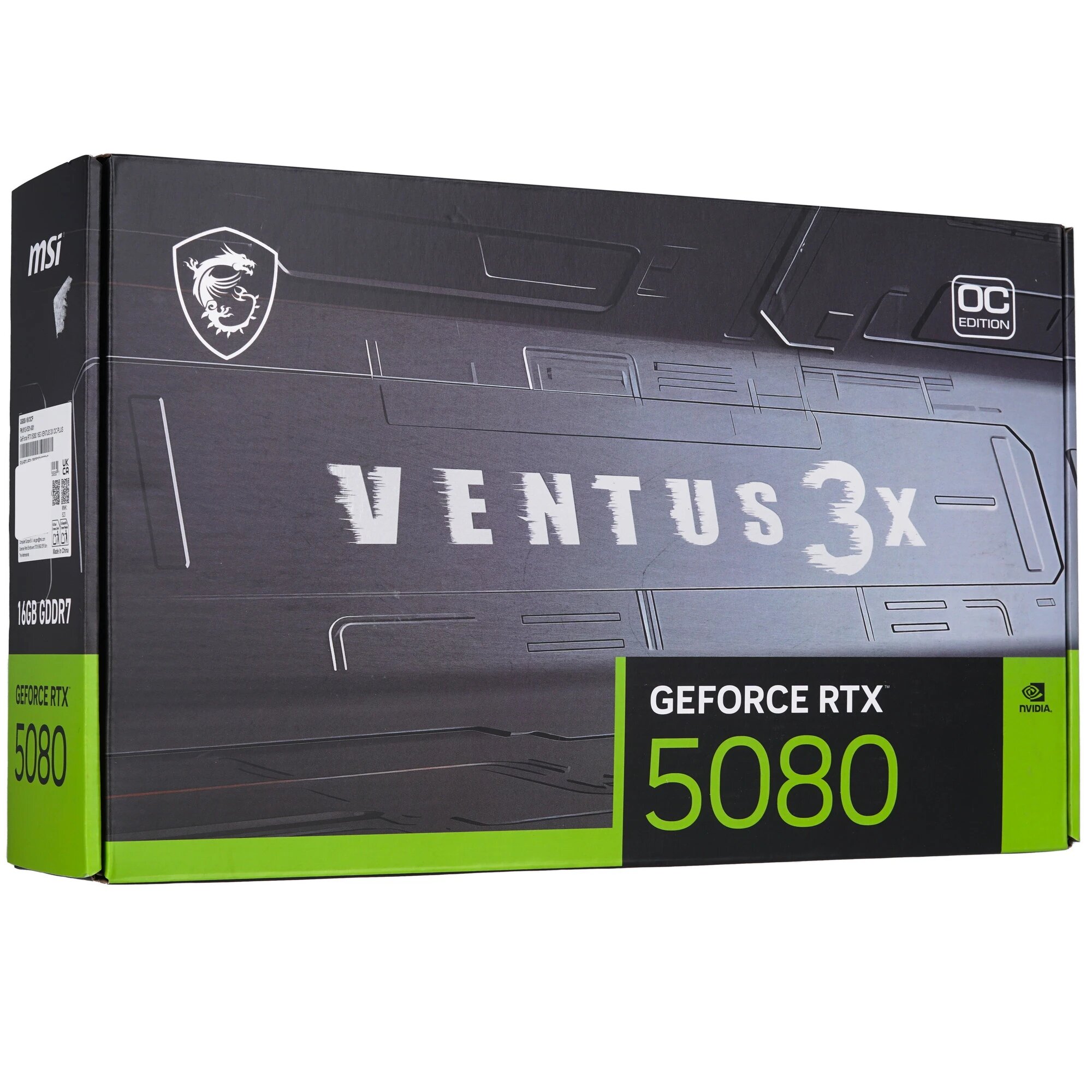 Видеокарта MSI GeForce RTX 5080 VENTUS 3X OC 16 GB GDDR7, HDMI/DP, 256 bit