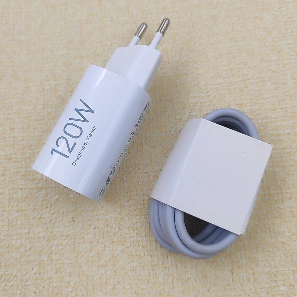 Оригинальное зарядное устройство Xiaomi Poco F7 Ultra, 120 Вт, турбозарядка, адаптер EU USB C Hypercharge для Mi 15 14T Redmi K70E K80 Pro, White, EU add cable — фото 1