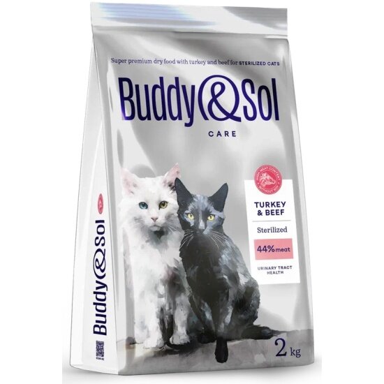 Корм сухой Buddy&sol CARE STERILIZED для стерилизованных кошек, индейка/говядина, 2 кг