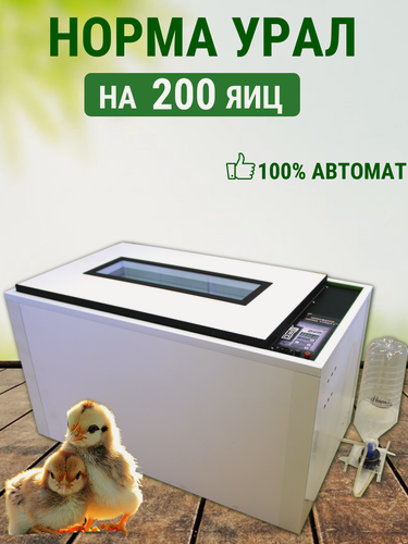 Изображение товара Инкубатор Норма Урал на 200 яиц, 220/12В, 100% автомат, универсальный