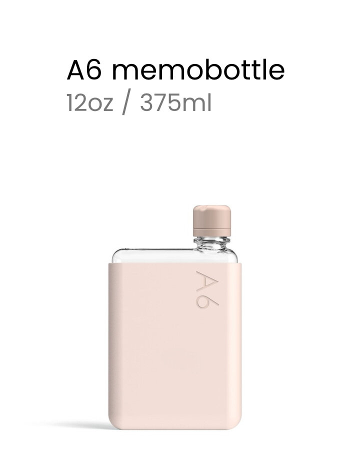 Бутылка с силиконовым чехлом Memobottle A6, розовый