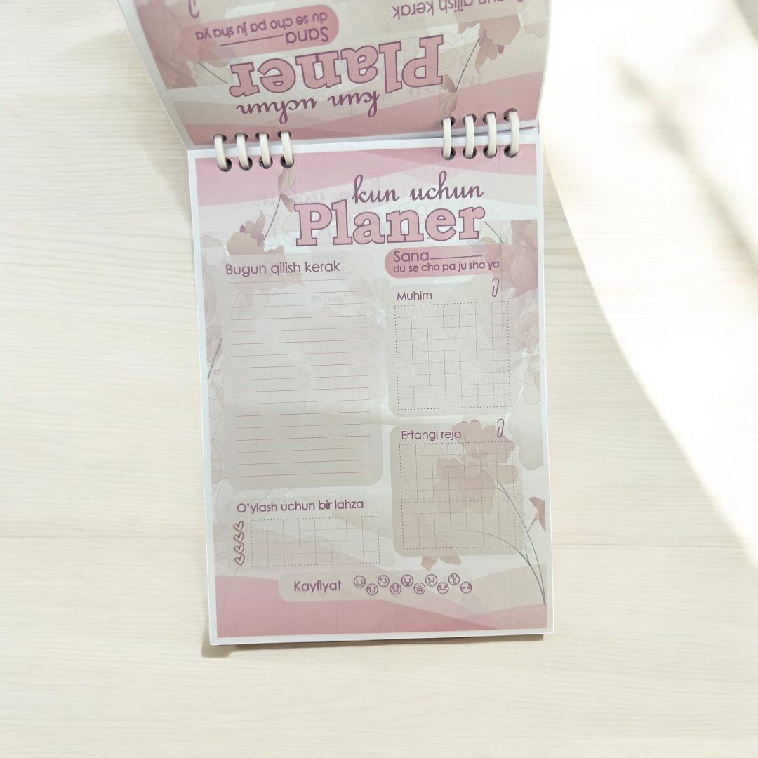 Планер "Orzu" - ежедневник на узбекском языке А5 формата со съемными страницами — фото 1