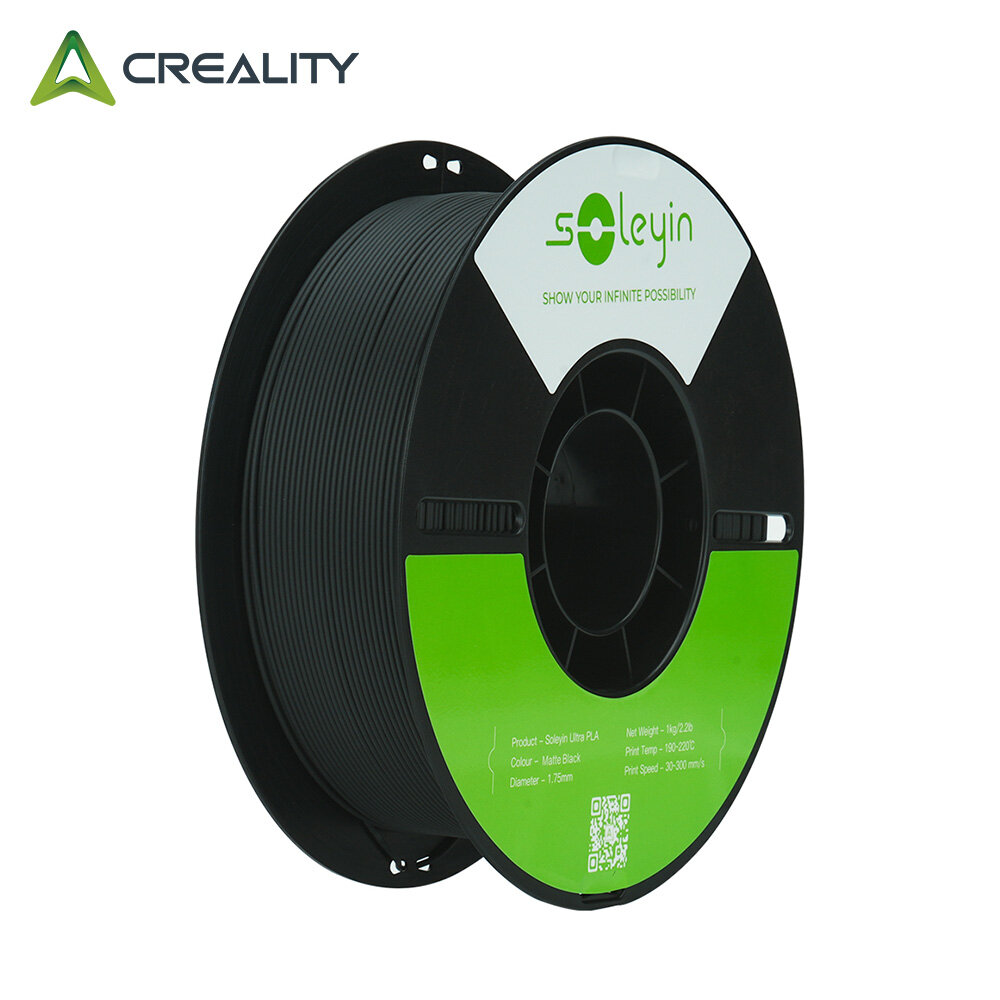 CREALITY Soleyin PLA Матовая нить для 3D-печати, 1,75 мм, Матово-черный, 1 кг