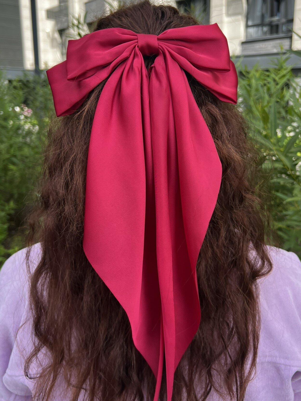 Атласный бордовый бант  заколка для волос  украшение для волос  аксессуар для волос