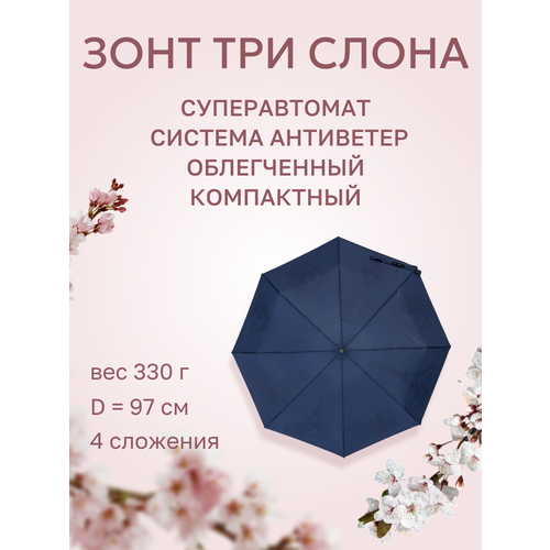 Мини-зонт Три слона бордовыйчерный 4150₽