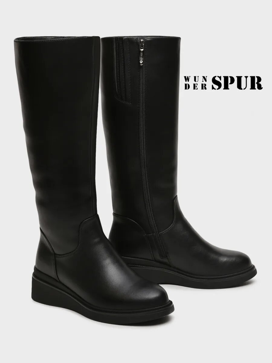Сапоги wun der SPUR, полнота 6 (RU)/ на среднюю стопу, размер 39, черный