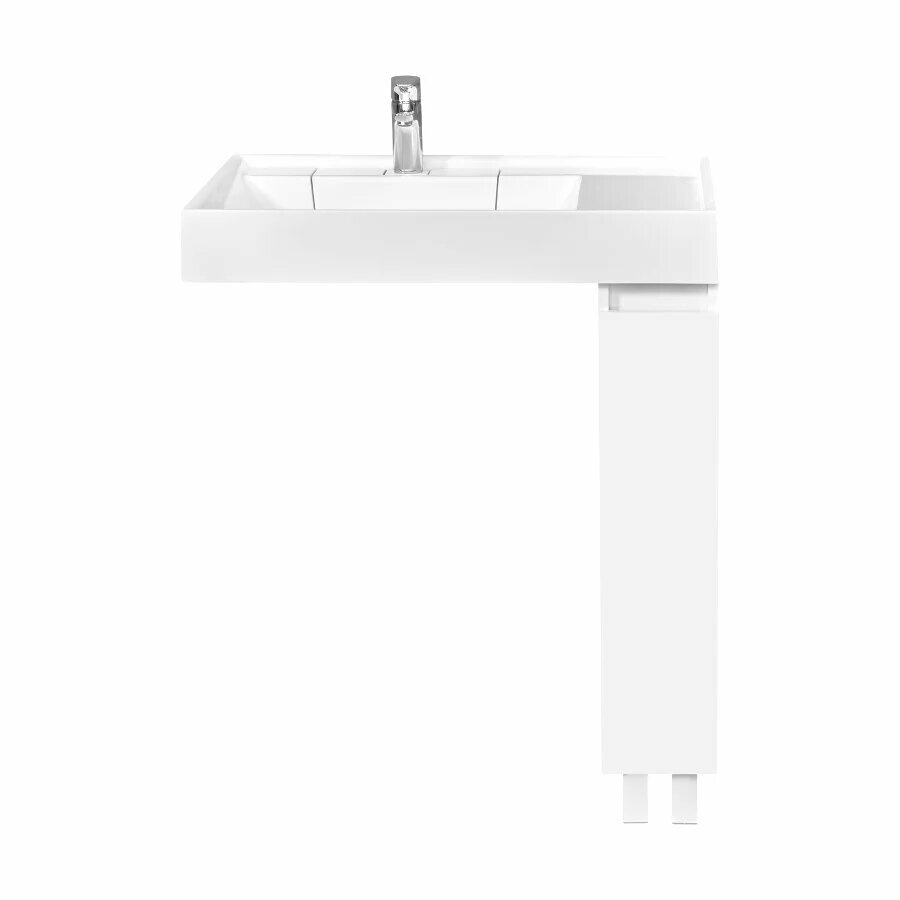 Тумба под раковину без столешницы AQUATON Лайн 20 под стиральную машину напольная глянцевая белая