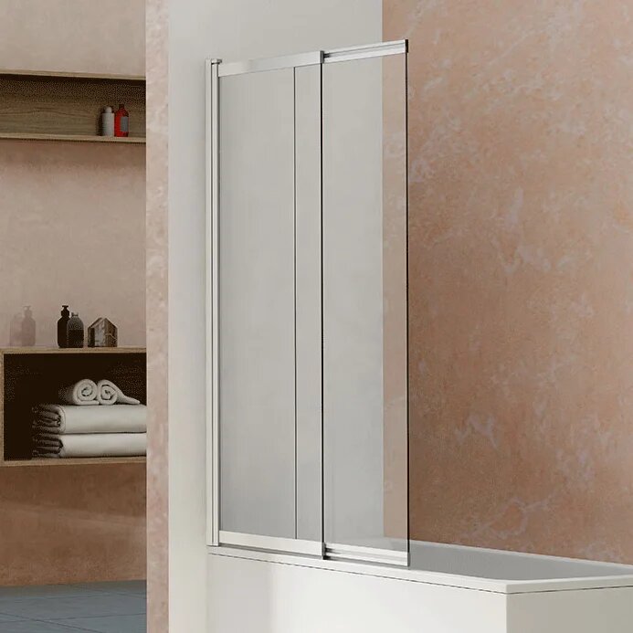 Шторка на ванну Vincea VSB-1E100CL 100 см стеклянная раздвижная распашная прозрачная итальянская