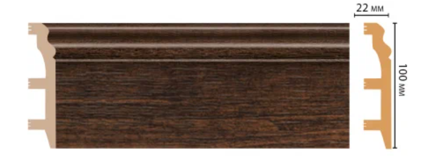 Плинтус Напольный Decomaster D232-966 ШК/14 В100хШ22х2400 мм / Декомастер.