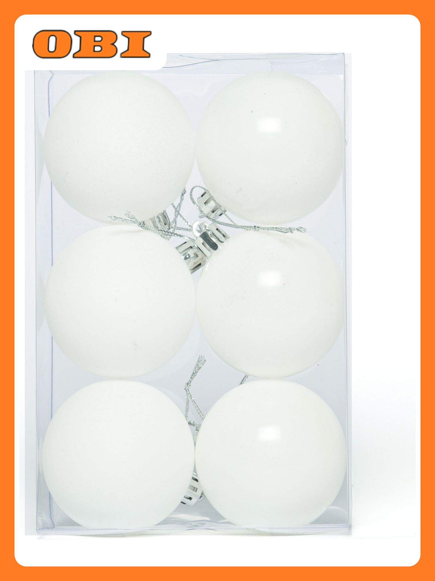 Набор новогодних шаров House of Seasons диаметр 8 см молочный белый 6 шт