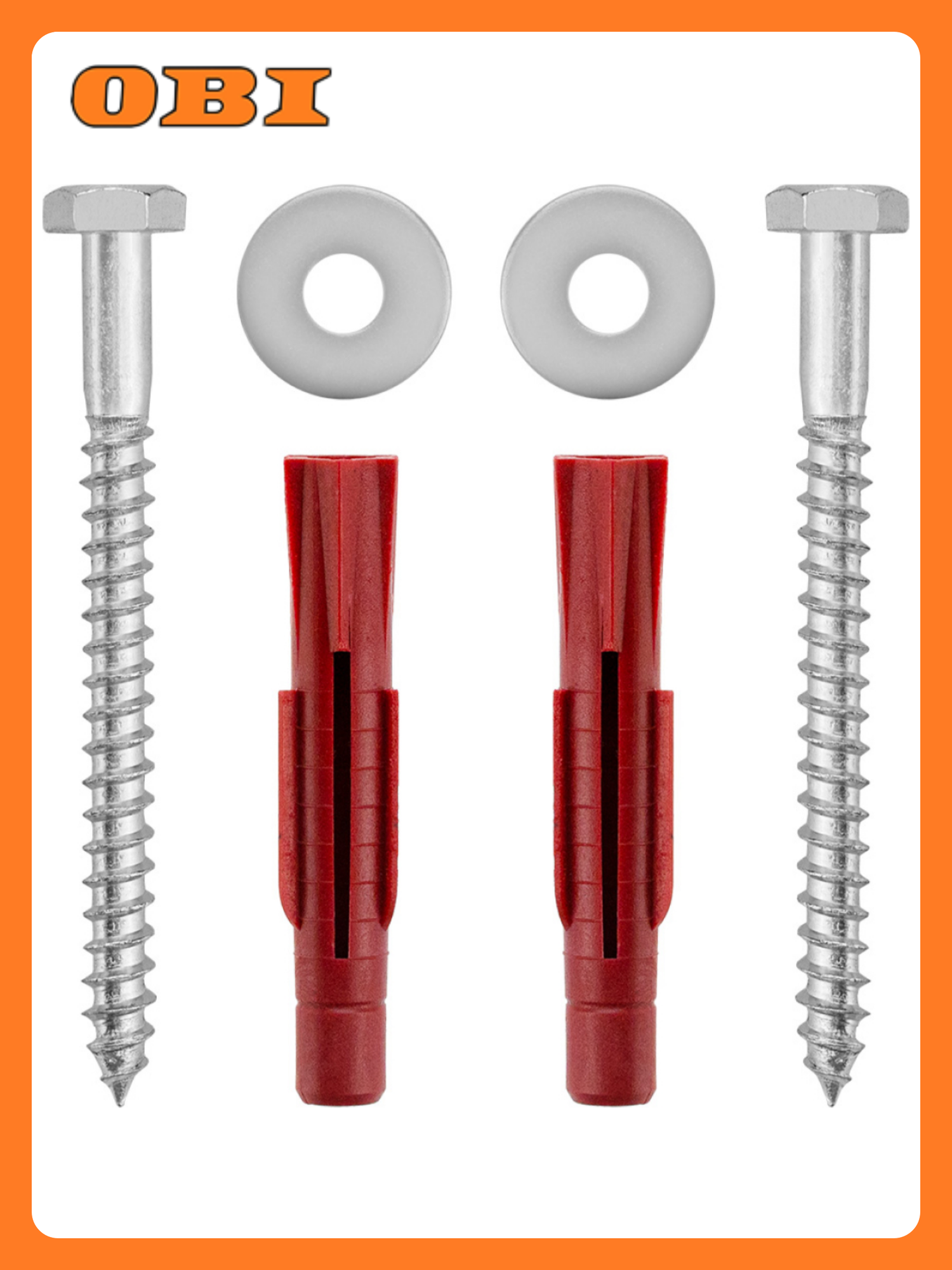 Набор крепежа сантехнический 8 мм 70 мм дюбель шайба М6 шуруп сантех. 6×70 8 мм 70 мм 3 шт