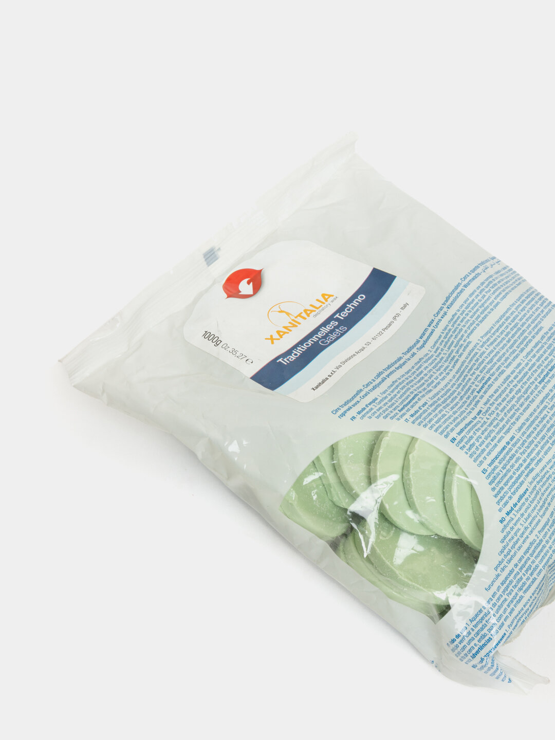 Воск для депиляции Xanitalia Film Wax Tablets, таблетки, Алое, гипоаллергенный, зеленый, 1000 г