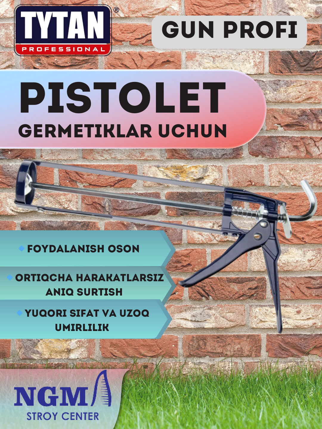 Пистолет для силикона Tytan Professional - Gud prof- синий-001913 — фото 1