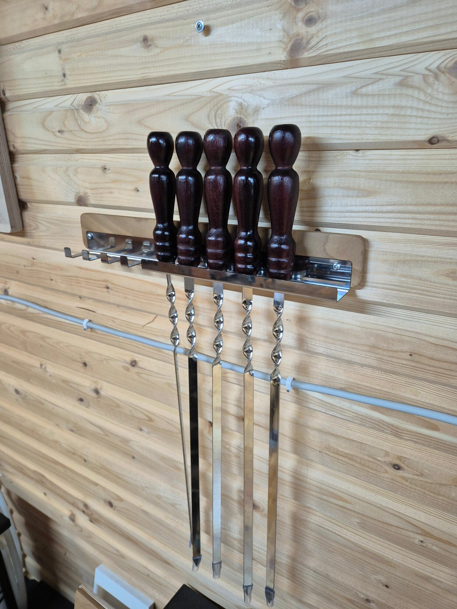 Подставка для шампуров нержавейка на термофанере м231