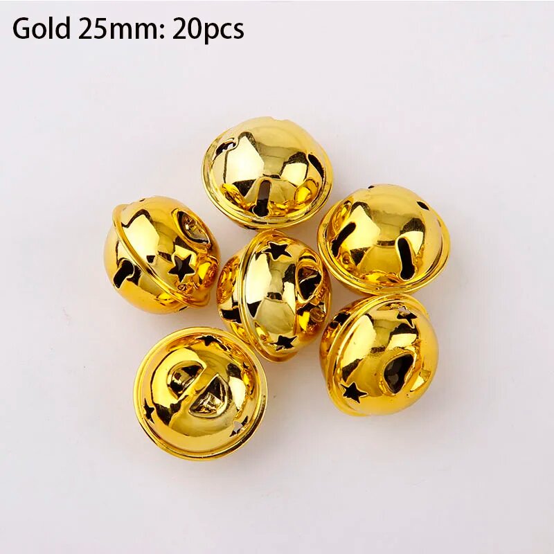 Рождественские колокольчики Ywbeads из железа 25-50 мм Gold 25mm 20pcs