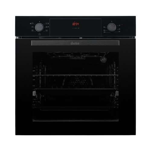 Электрический духовой шкаф ILVITO IFE DALIA NB 722, 60 см, черный, 8 режимов работы, конвекция, гриль, эмаль легкой очистки