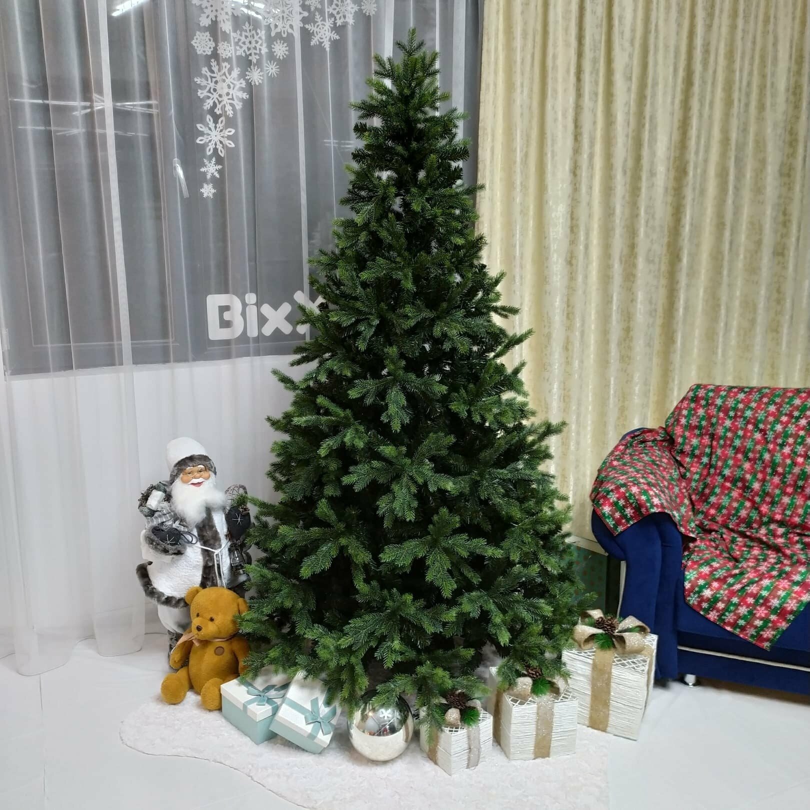 Ель искусственная новогодняя литая+пвх 210 см