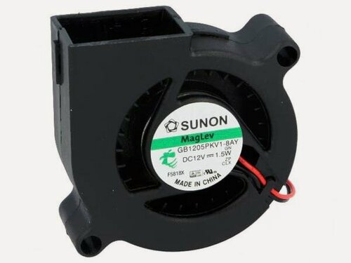 Изображение товара Вентилятор SUNON GB1205PKV1-8AY, Вентилятор, blower, 12В DC, 50х50х20мм, подшипник Vapo, 0.124А, 1.5Вт, Vapo, 5200об/мин, 2 провода, 1шт
