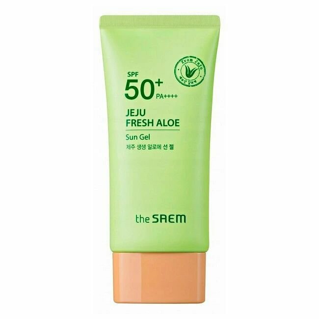Гель для лица солнцезащитный с алоэ, Jeju Fresh Aloe Sun Gel, Saem, 50 г