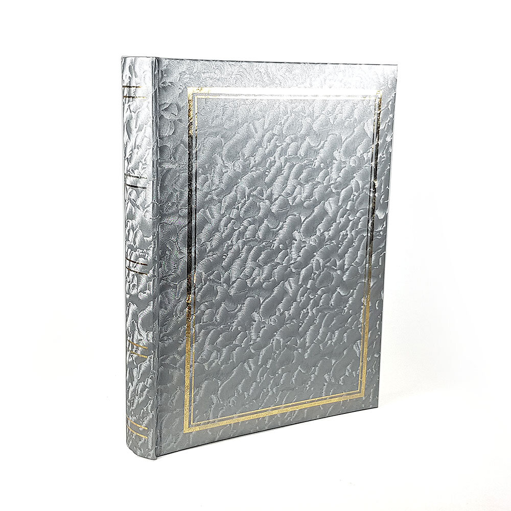 Классический фотоальбом, альбом для 300 фотографий 10х15 см, gold frame, серебристый GF 6561