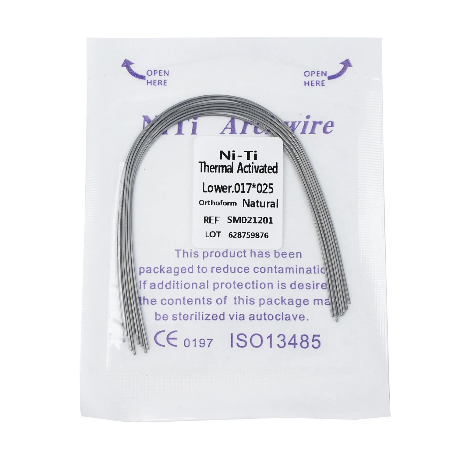 WELLCK Ni-Ti дуга ортодонтическая Natural 17x25 Lower