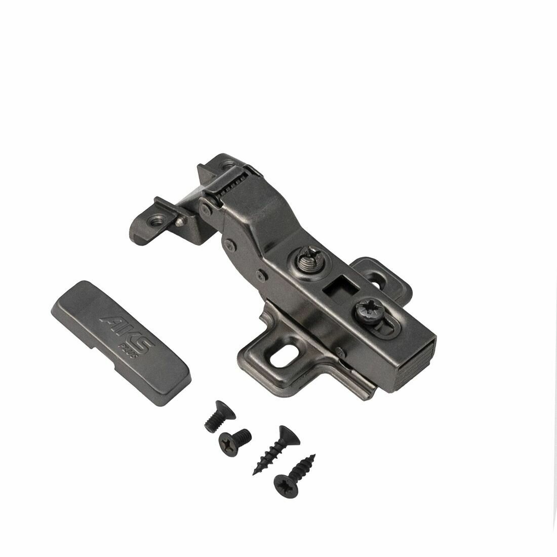 Петля полунакладная для алюминиевого профиля с доводчиком планка h0 черная clip-on комплект заглушек с саморезами AKS PLUS