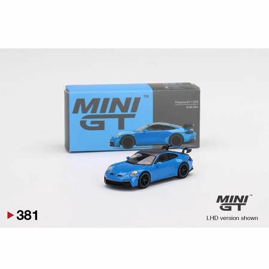 Машинка MINI GT 1/64 Porsche 911 (992) GT3 Shark Blue #381 Die-cast Alloy Car Model Collection Toy Gift