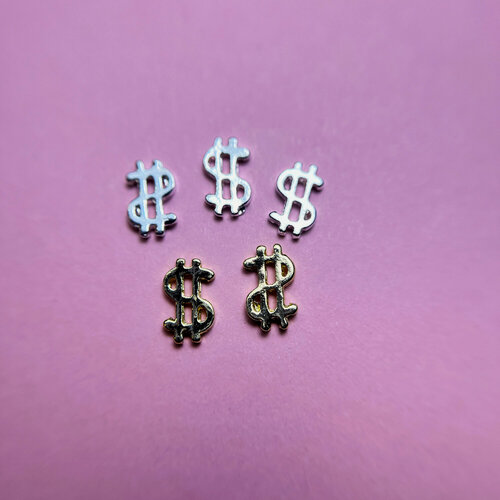 Изображение товара Фигурки объемные Доллары №1851 Zoo Nail Art 5 шт. для дизайна ногтей