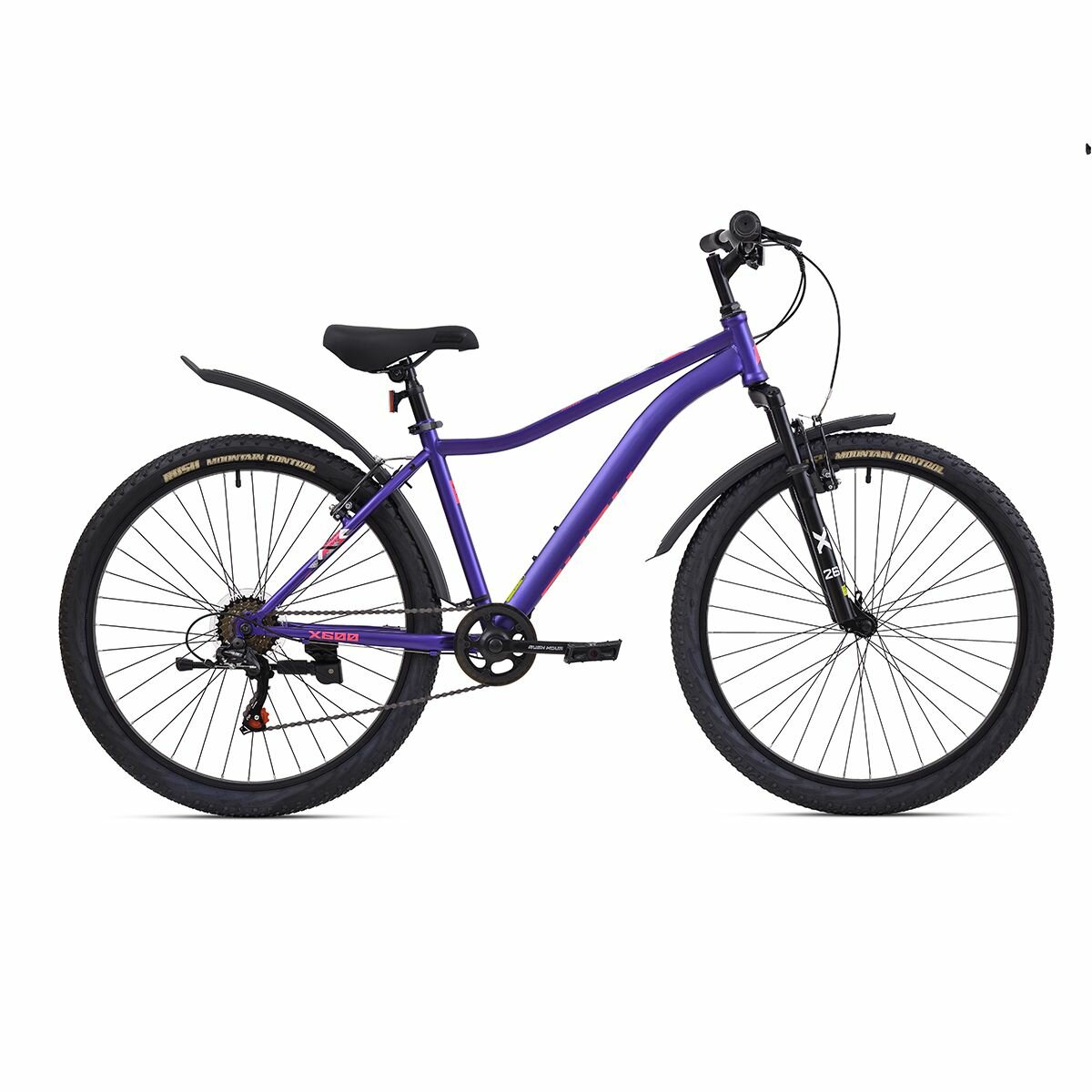 Велосипед взрослый горный 26" рост 150-165см 6 скоростей фиолетовый рама 16" скоростной RUSH HOUR X 600