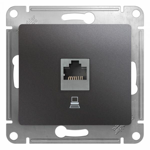 Systeme Electric Glossa Графит Розетка компьютерная RJ45 кат.5E, GSL001381K