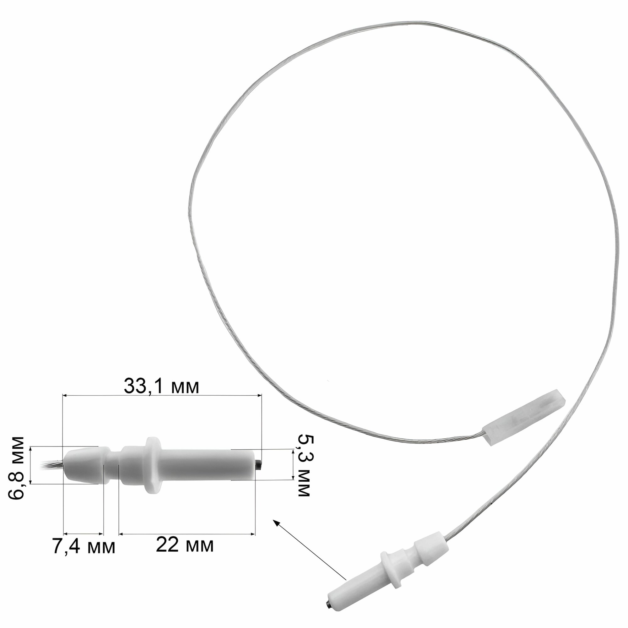 Свеча поджига (разрядник) подходит для газовой плиты INDESIT, ARISTON, GORENJE, TERRA (L - 450 мм)