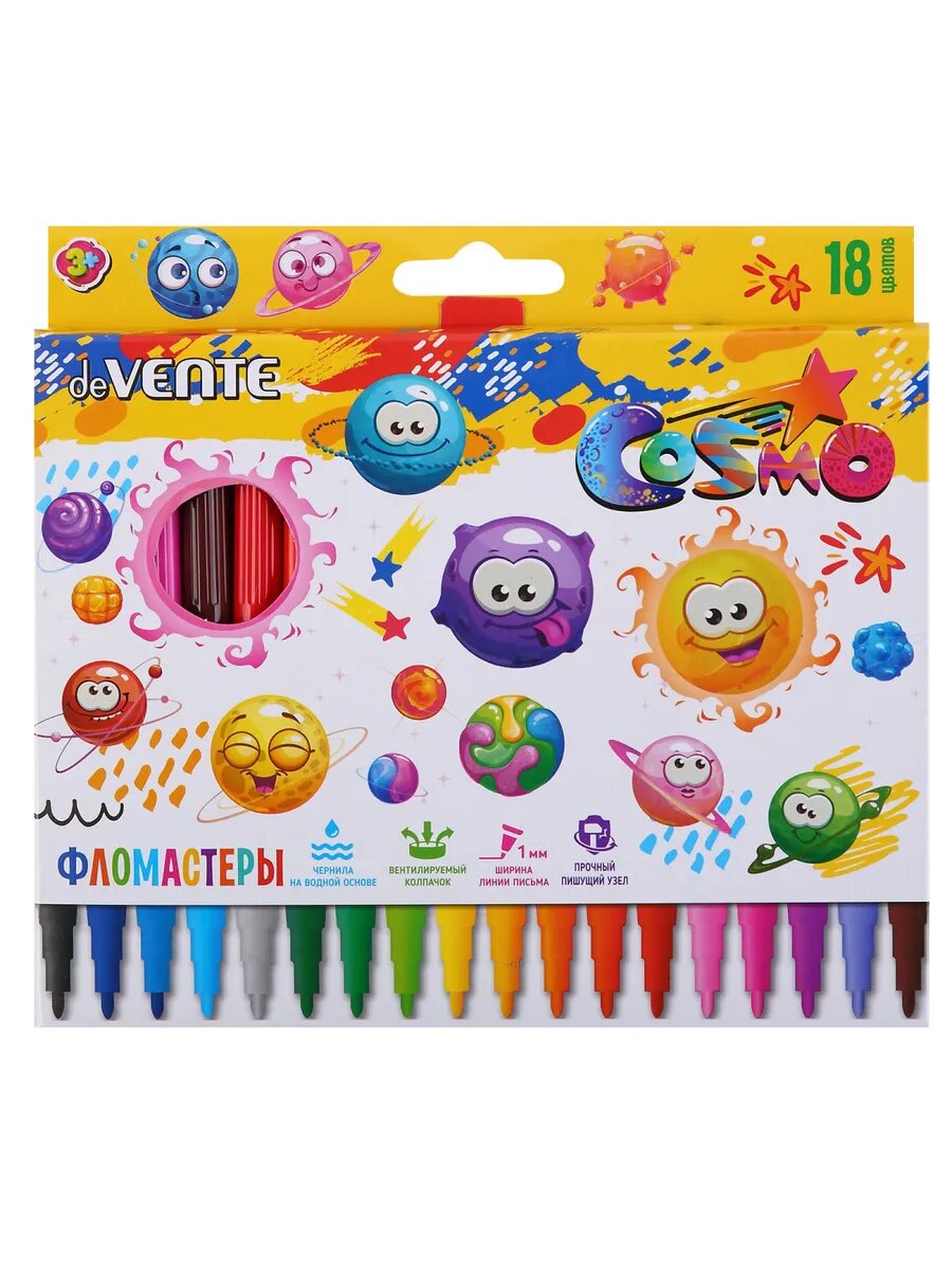 Фломастеры на водной основе 18 цветов