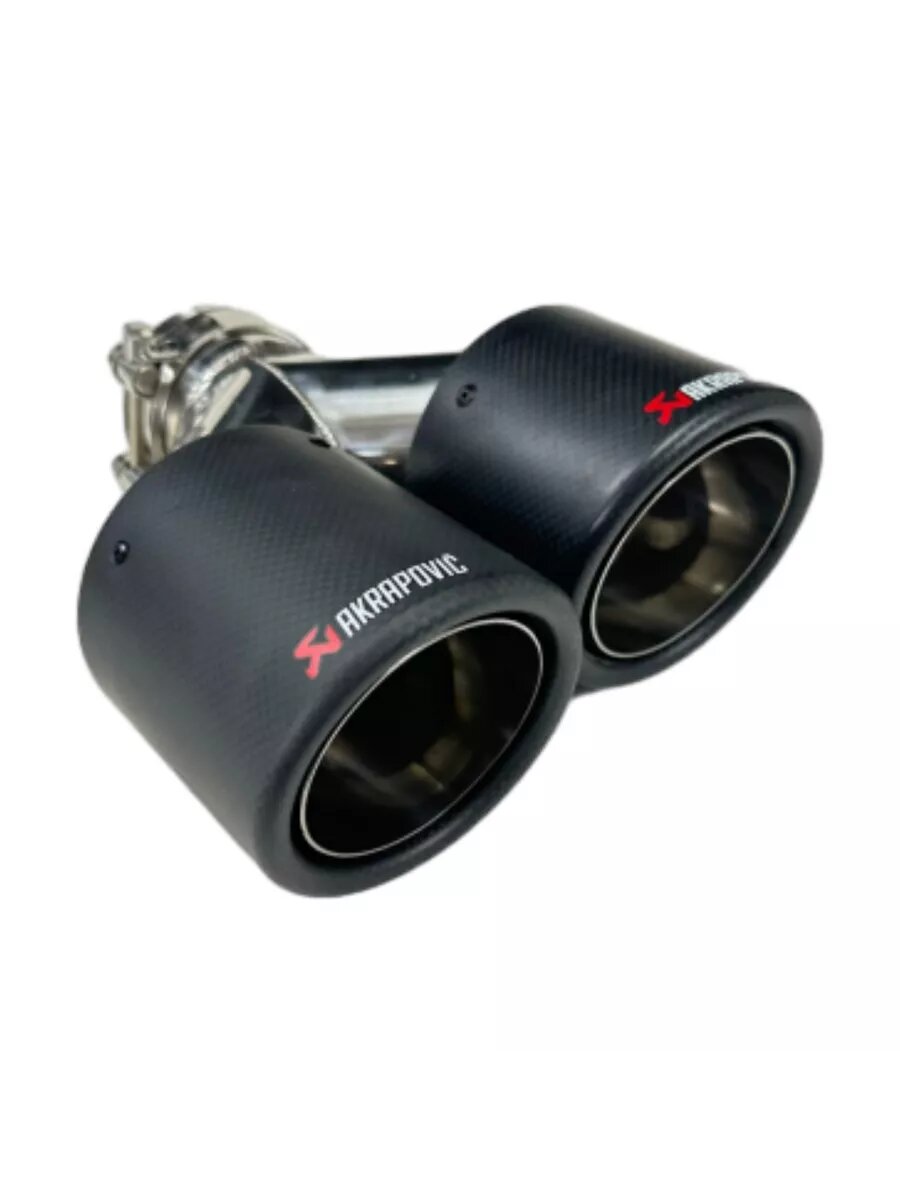 Насадка на глушитель двойная Akrapovic style 63 - 101