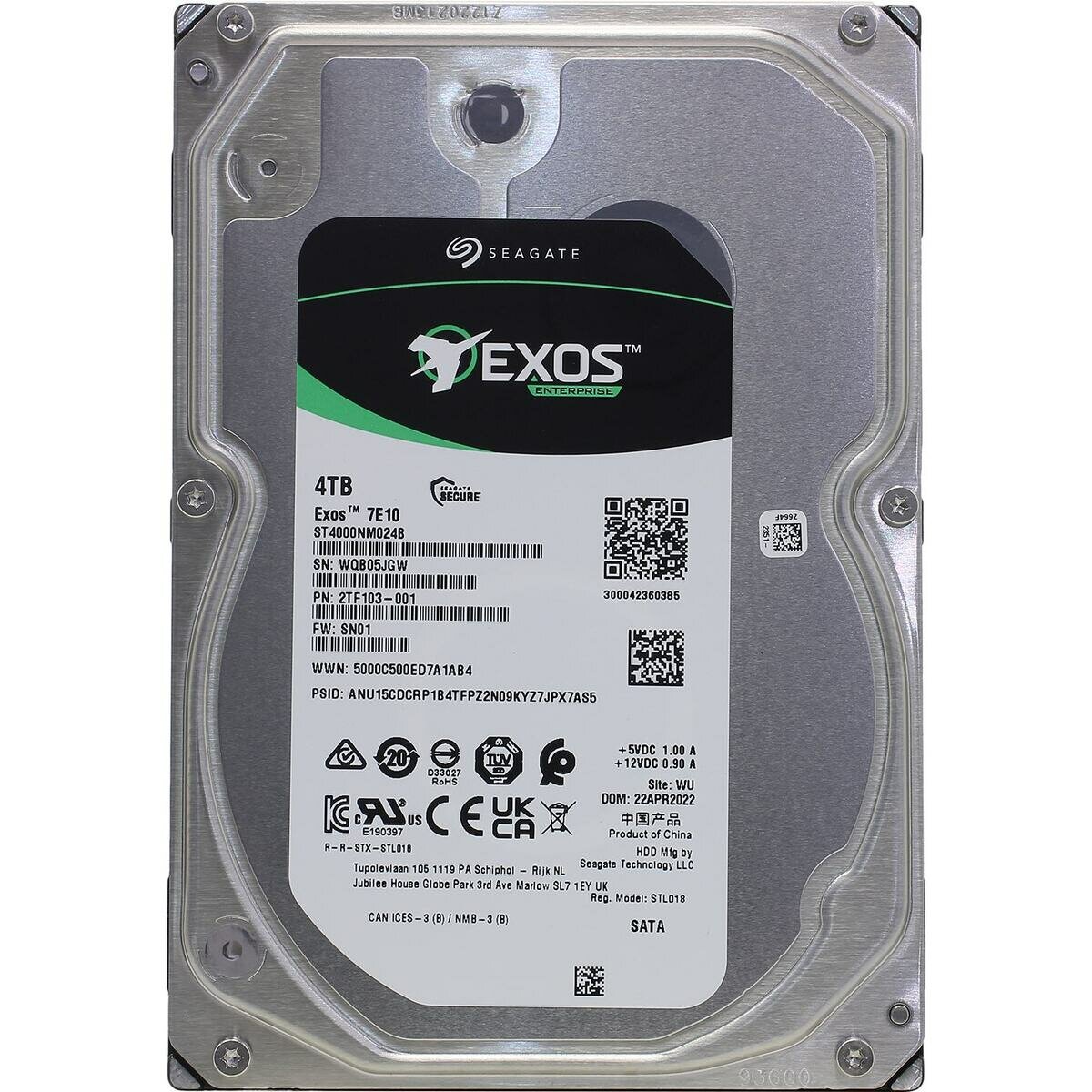 Жесткий диск Seagate Exos 7E10 , 4ТБ, HDD, SATA III, 3.5