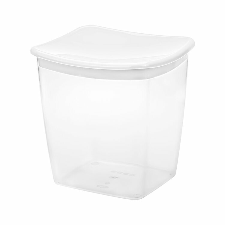 Емкость для сыпучих продуктов М-пластика квадратная белая 1 л 115х125х130 мм