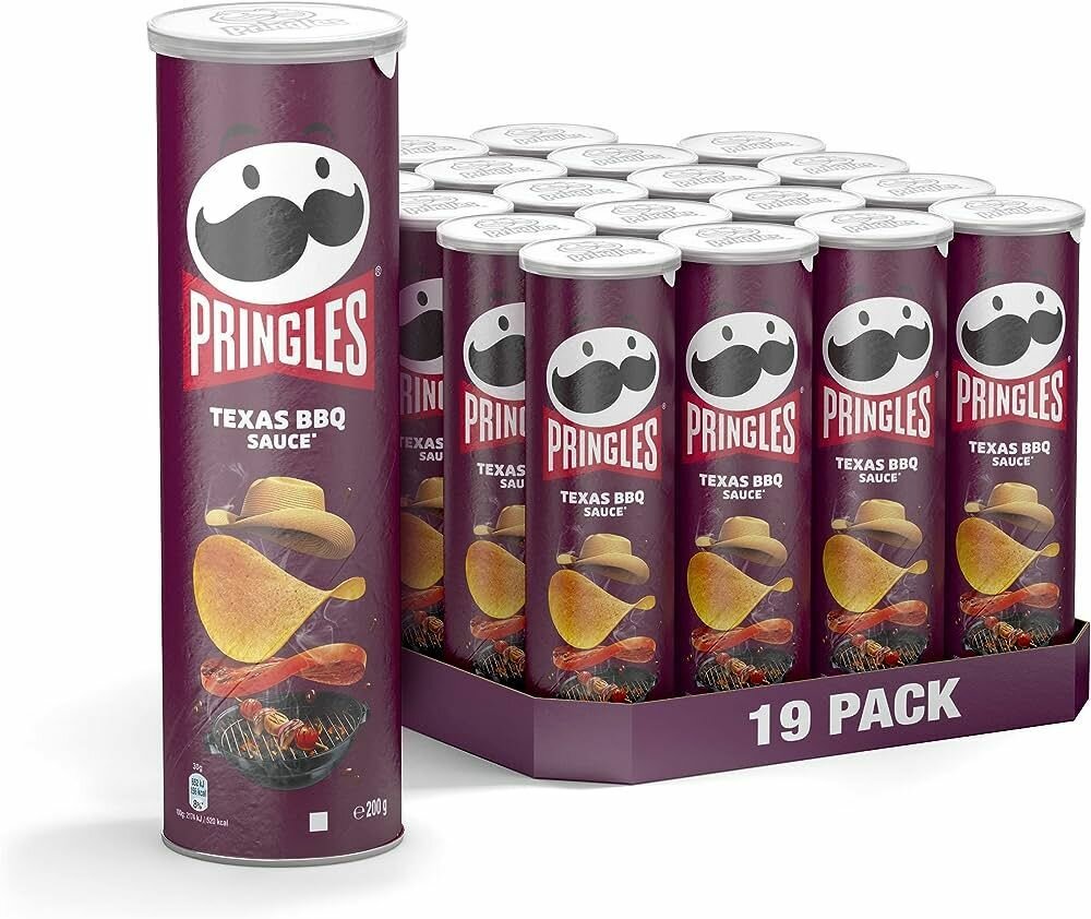 Чипсы Pringles (Принглс) Texas BBQ Sauce, со вкусом техасского барбекю, 19 шт по 165 г