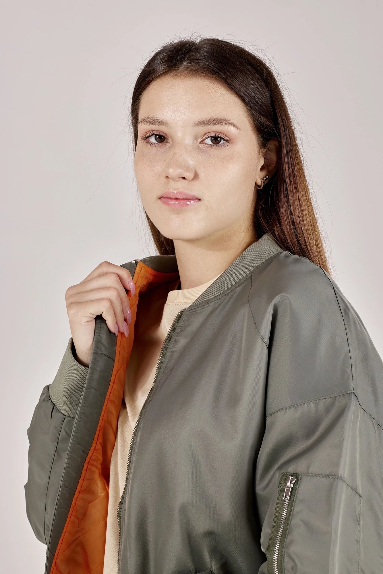 Бомбер Selfie, размер L, хаки — фото 1