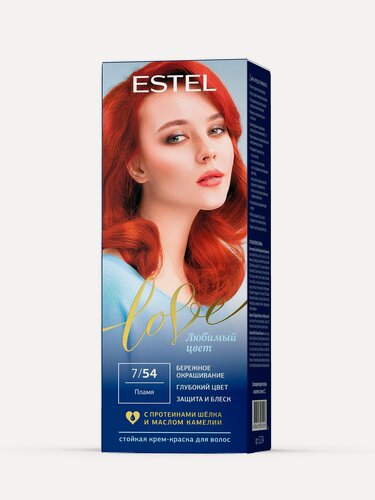 Изображение товара ESTEL Стойкая крем-краска для волос Love тон 7/54 Пламя