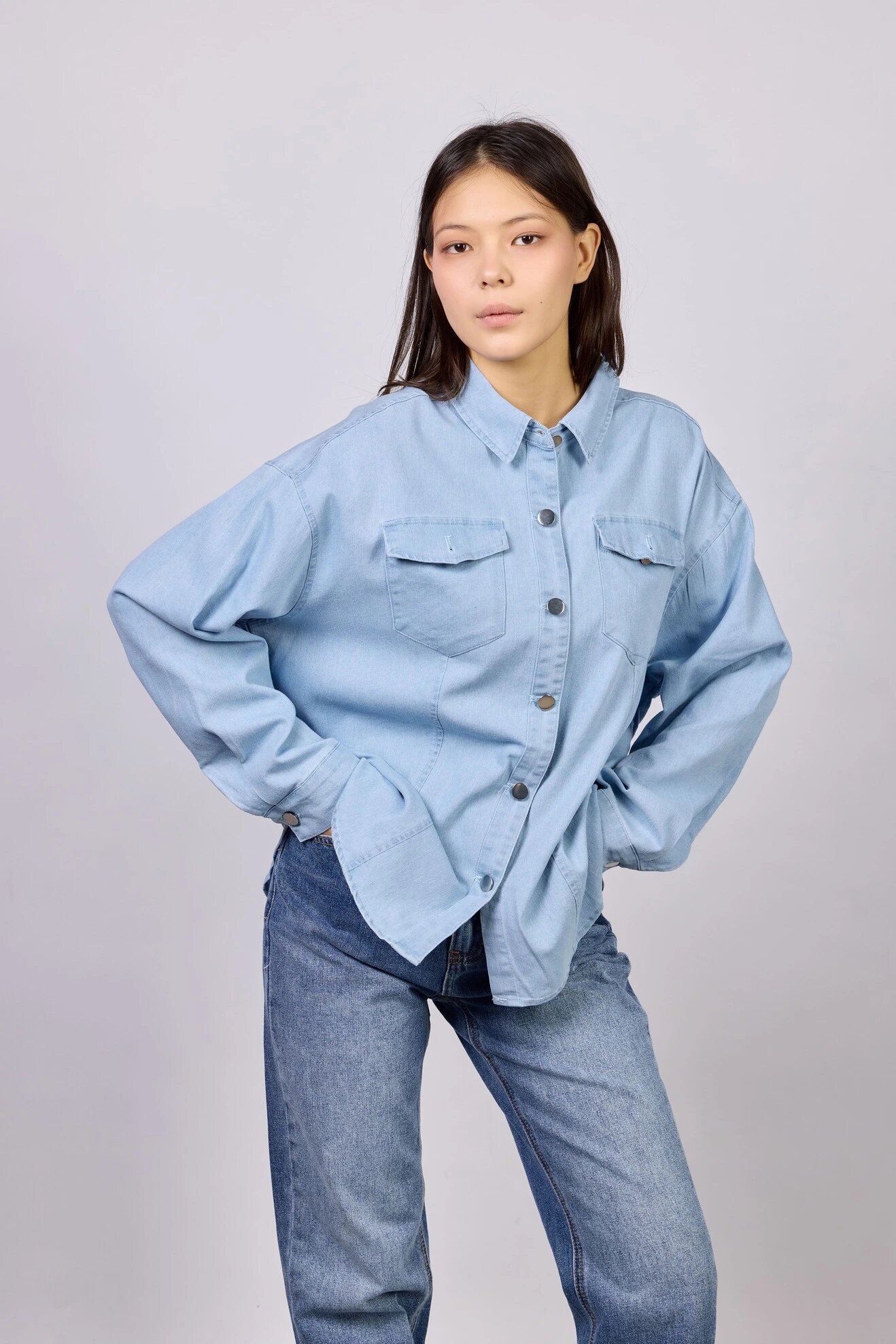 Рубашка Selfie, размер L, голубой — фото 1