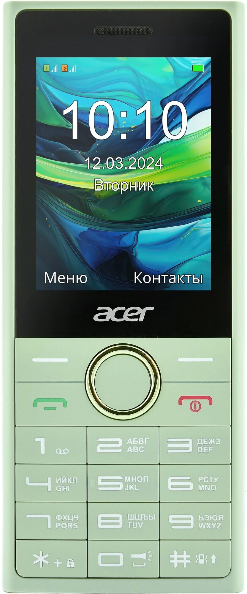 Телефон сотовый Acer Twist TW35, 2 Nano-SIM, 3.5", 3000 мАч, Зеленый — фото 1