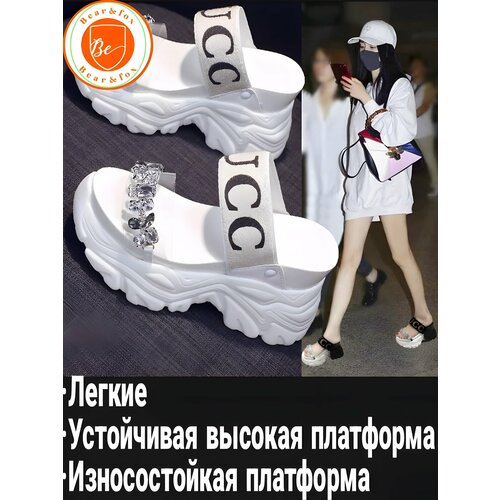 фото Босоножки, размер 38, белый, нет бренда