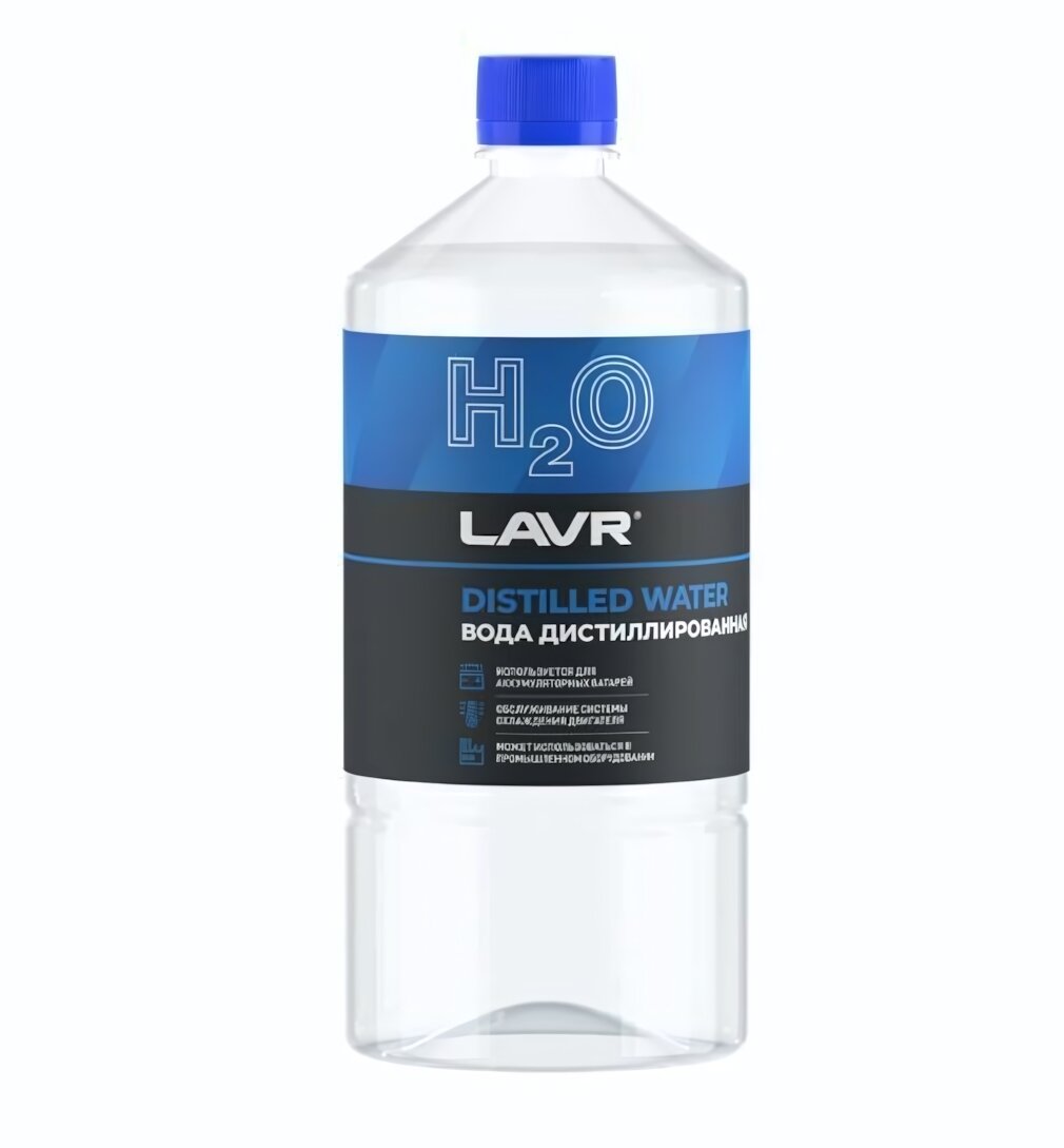 Вода дистиллированная LAVR 1 л для аккумуляторов и систем охлаждения