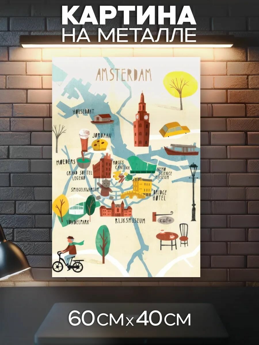 Картина на стену City maps-Карты городов