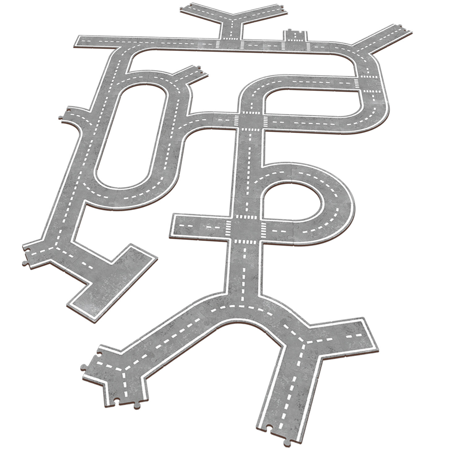 Игрушечная деревянная дорога-пазл для машинок Nobikum