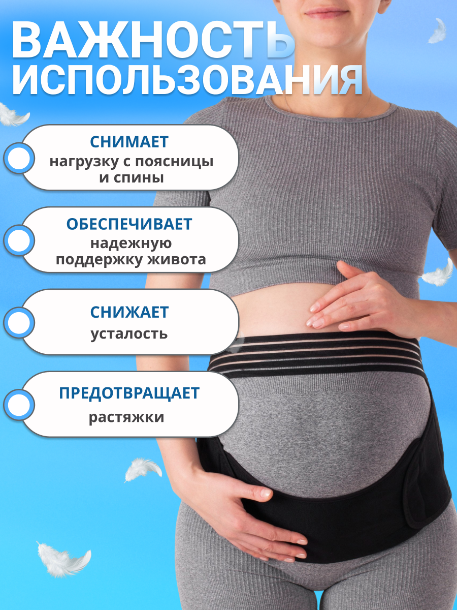 Изображение Пояс универсальный для беременных 4 в 1 universal, дородовой, послеродовой, черный XXL