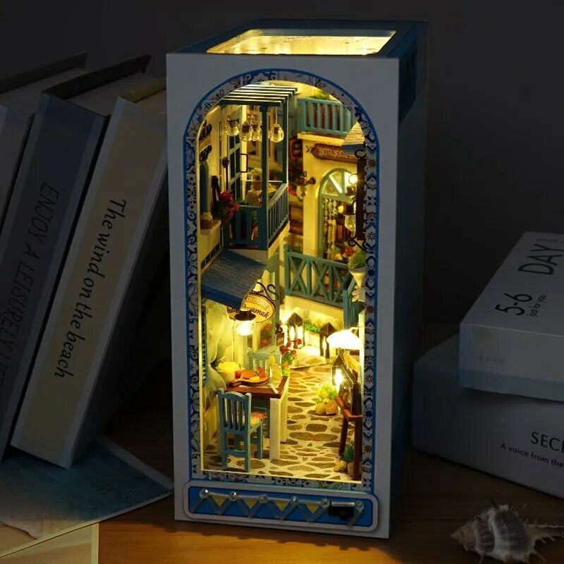 Румбокс домик, Книжный разделитель, румбокс интерьерный конструктор, 3D деревянные подставки для книг-пазлов